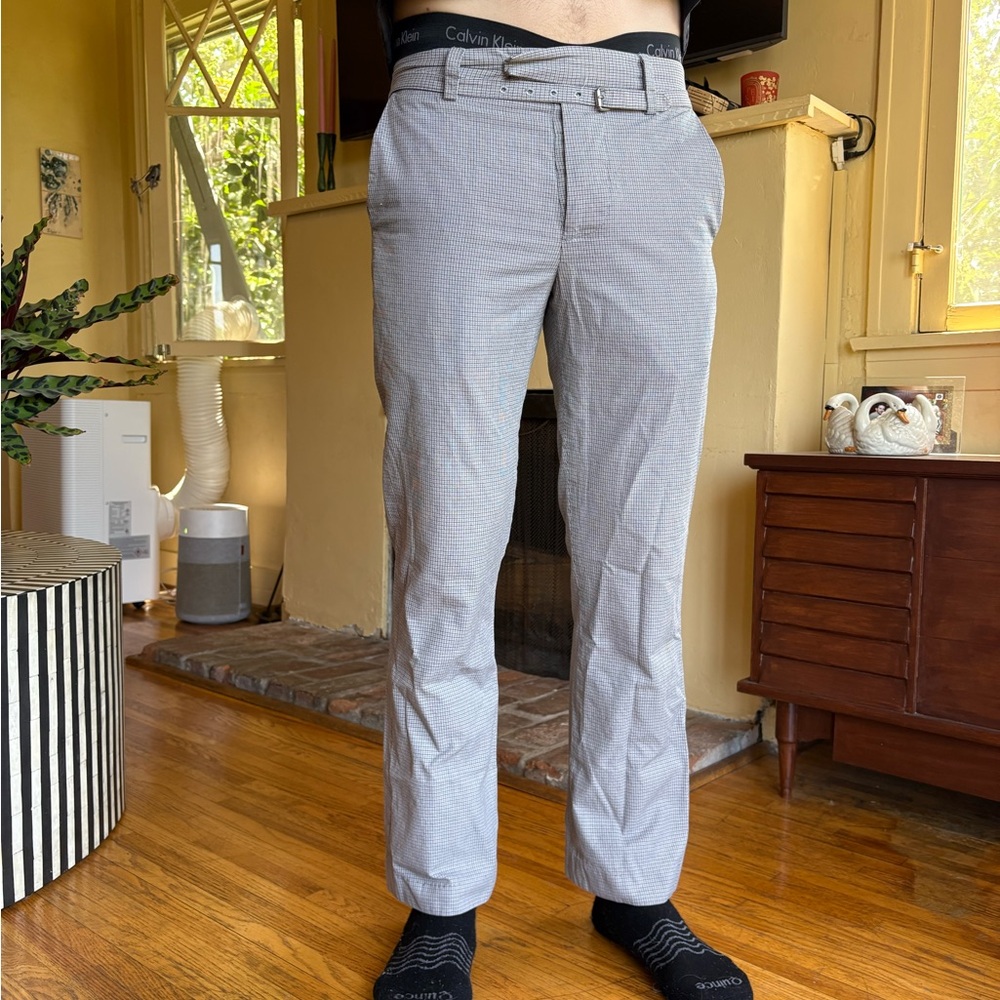 Gray Chinos with Relaxed Fit and Tapered Ankles